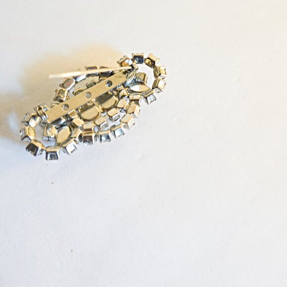 Art Deco Large Crystal Rhinestone Paste Pin Brooch - Picture 2 of 2